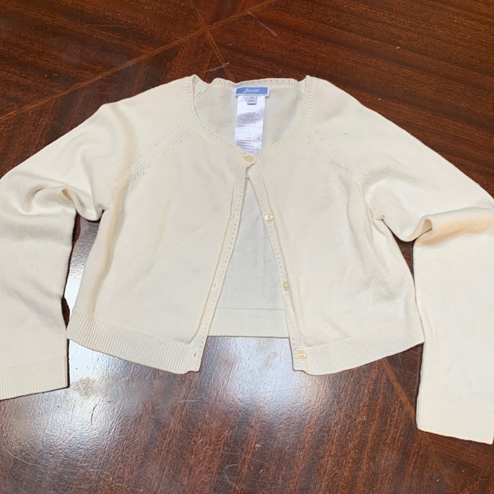 Jacadi girls cream sweater size 6